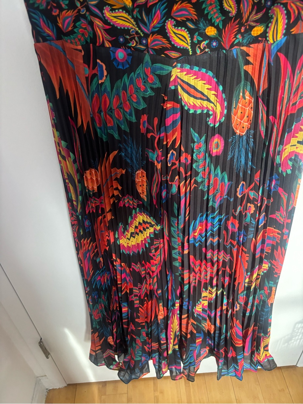 FARM Rio Black Maxi Dress with Multicolor Floral Print | XL - Picture 6 of 8